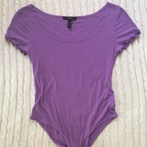 Purple ribbed bodysuit